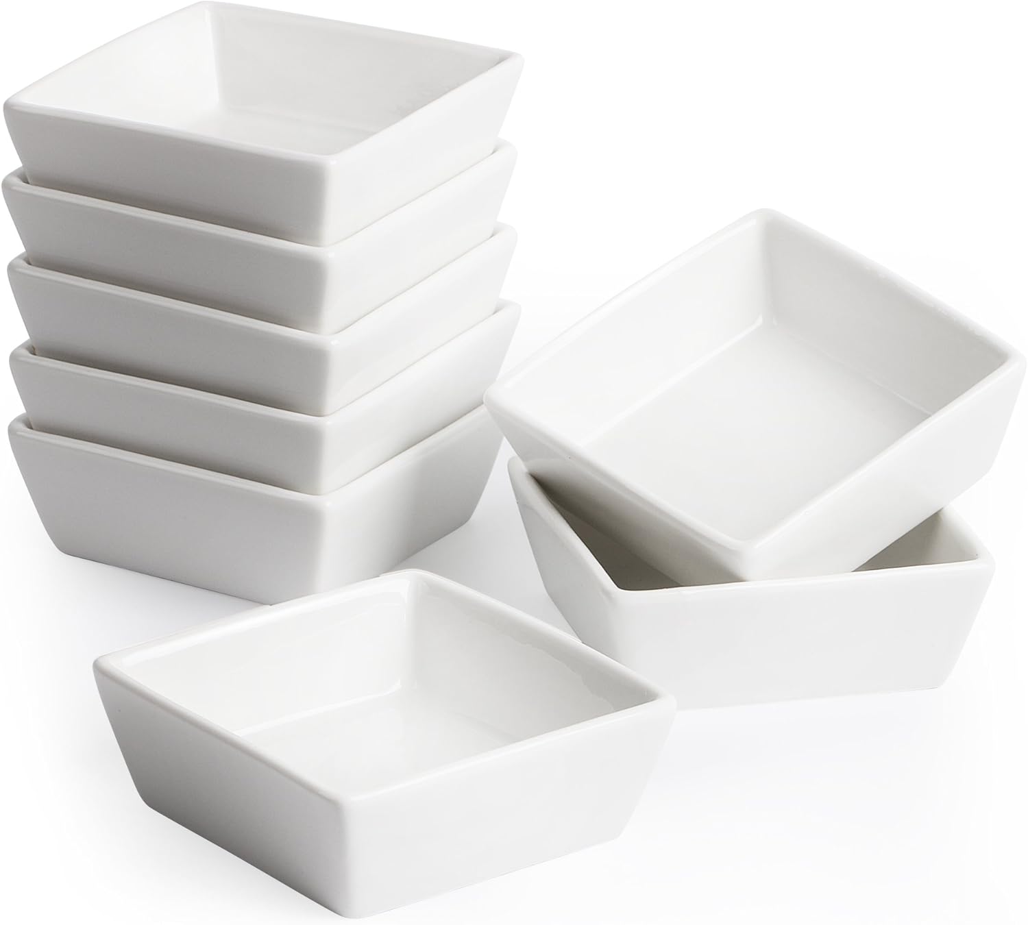 BTaT Ramekins, Square, 4 oz, Set of 8, Oven Safe Ramekins
