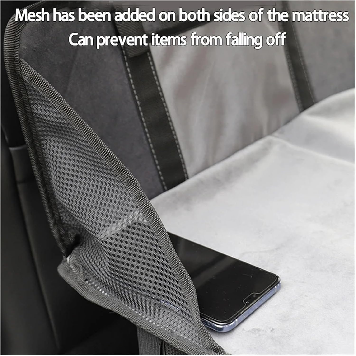 Car Air Bed Fit for Tesla Car Rear Extension Board Mattress Travel Bed Inflatable for Seat Neutral Flat Bracke Universal(Black)