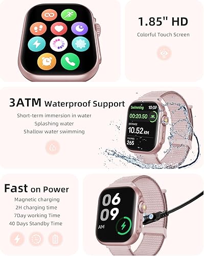 Miniatura 6 de Reloj inteligente Parsonver GPS para mujeres y hombres, con GPS incorporado y llamadas Bluetooth, pantalla HD impermeable, rastreador de fitness con