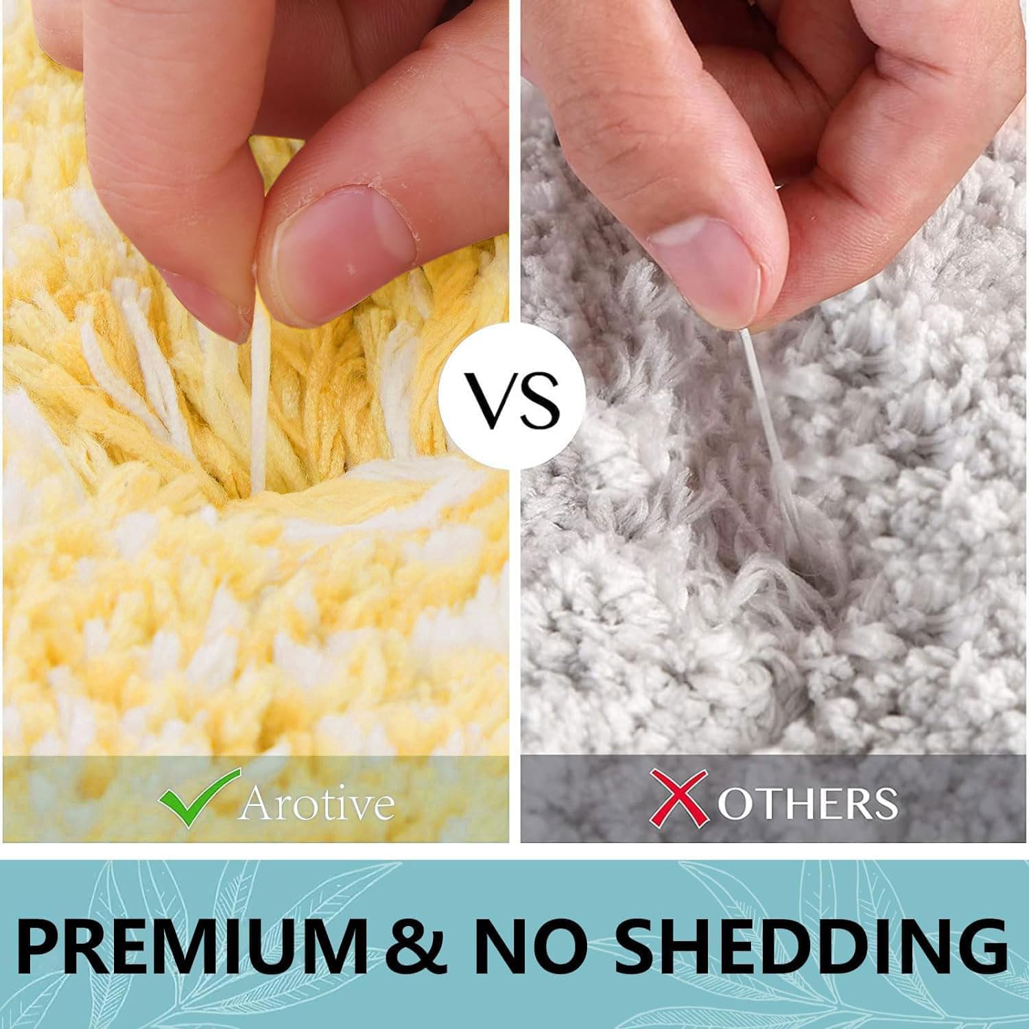 Arotive Microfiber Bathroom Rugs, Shaggy Soft and Absorbent Bath Rug, Non-Slip, Thick Plush Machine Washable Dry Bath Mats for Bathroom, Tub and Shower, 30x20, Light Yellow, Rectangular