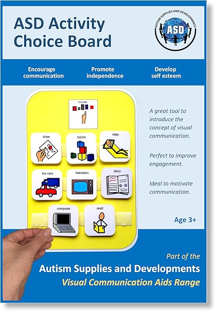Activity Choice Board  Visual Cards Activity Choice compatible with PECS Symbols and Boardmaker PCS Software (for non verbal, ADHD, ASD, Autism, Kids, Children, Toddlers)
