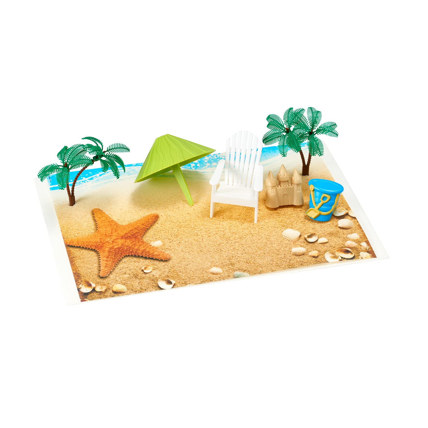 DecoPac Beach Chair and Umbrella Tropical Beach Cake Decoration, 6