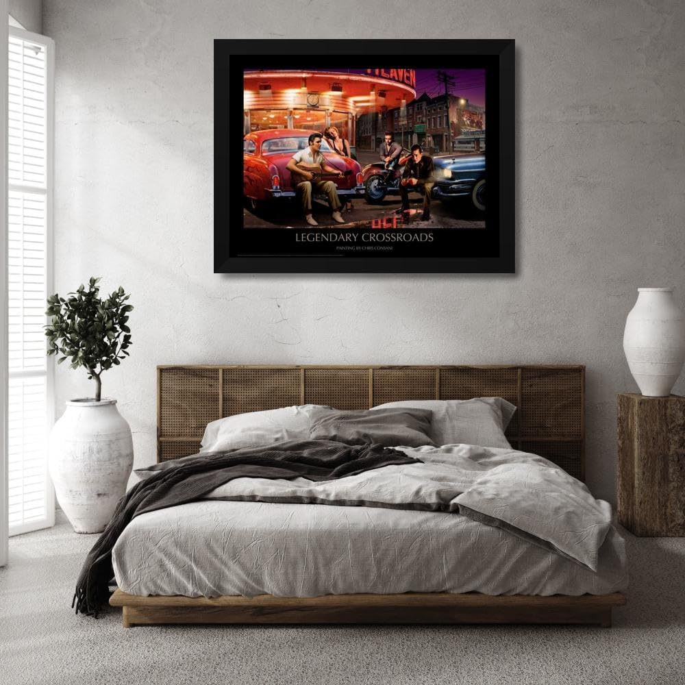 Consani, Chris 48x36 Huge Black Modern Framed Canvas Art Print Titled: Legendary Crossroads