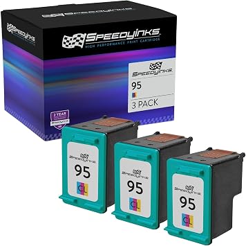 SPEEDYINKS Remanufactured Ink Cartridge Compatible with HP 95 420 Pages Tri-Color, 3-Pack for use in 3 Pack Remanufactured Replacement for Hewlett Packard HP 95 / C8766WN Tri-Color Ink Cartridge