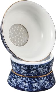 WEKADRIN Filtro de Té de Azul y Blanco Colador Pequeño para Sueltas Accesorio para Casa de Té Vintage Fácil de Limpiar y Multiusos para Hogar y Oficina