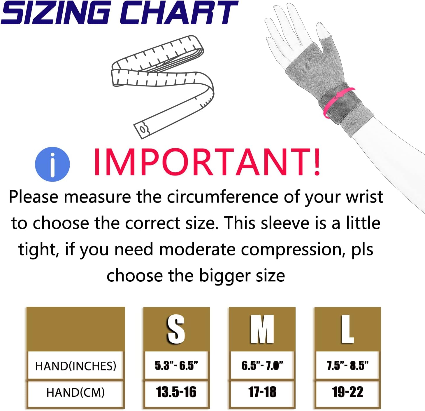 2U2O Wrist Thumb Support Sleeve - Compression Hand Brace with Elastic Strap for Carpel Tunnel, Wrist Pain, Arthritis, Tendonitis Pain Relief - Multi Zone Compression Sleeve - Improve Circulation