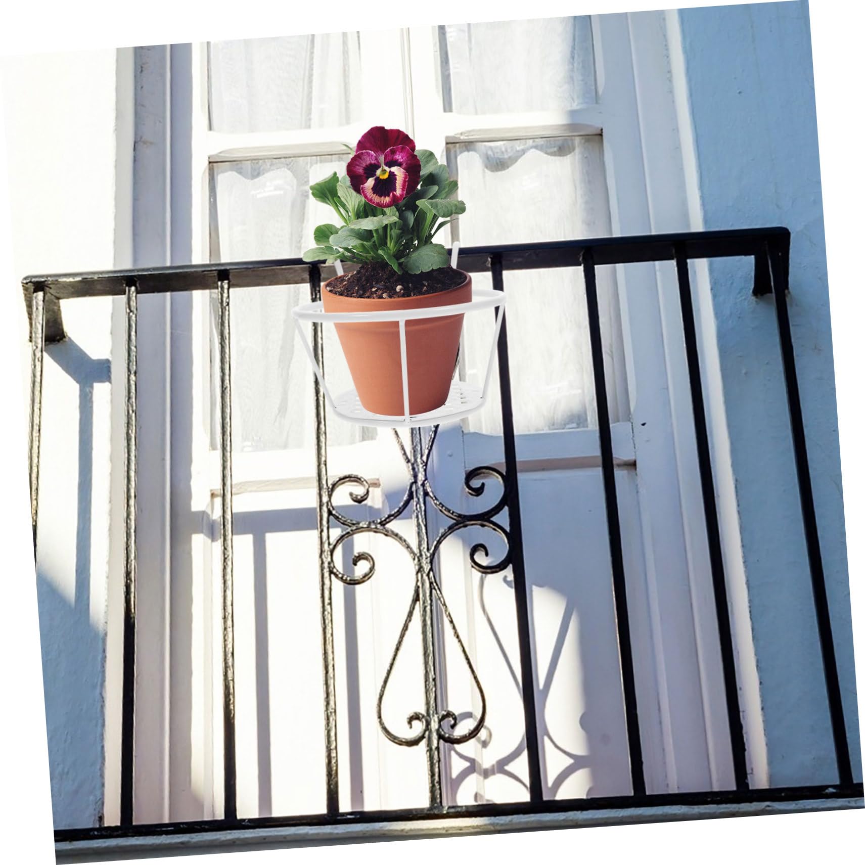 Yardwe 2pezzi Portavaso Da Appendere Ferro Artigianale Con Ganci Per Balcone e Giardino Per Fioriere Sospese Decorazione Per Casa e Ufficio Bianco