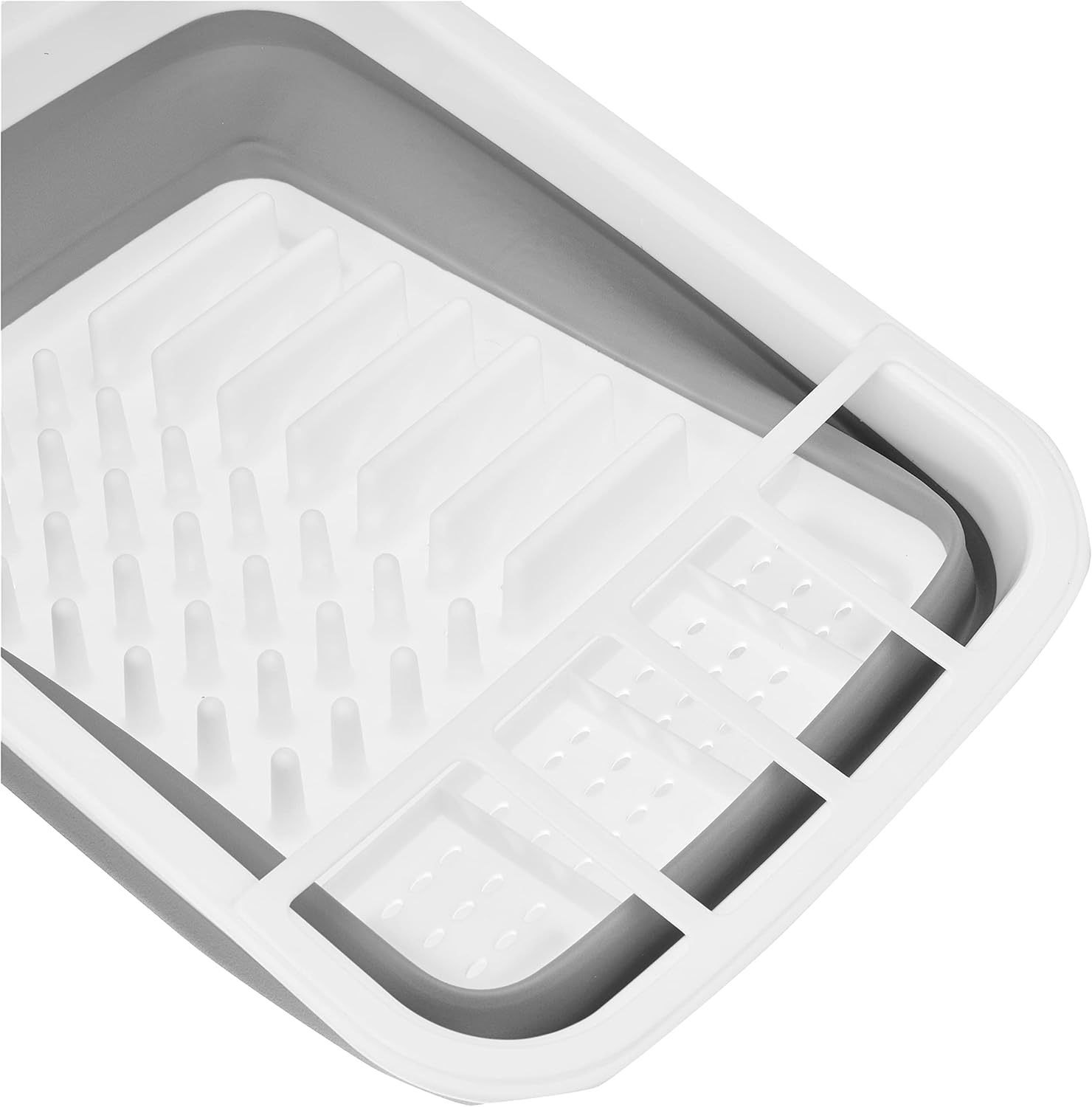 KitchenCraft Collapsible Dish Drainer Rack Ideal for Small Kitchens and Camping, 37.5 x 29.5 cm, White