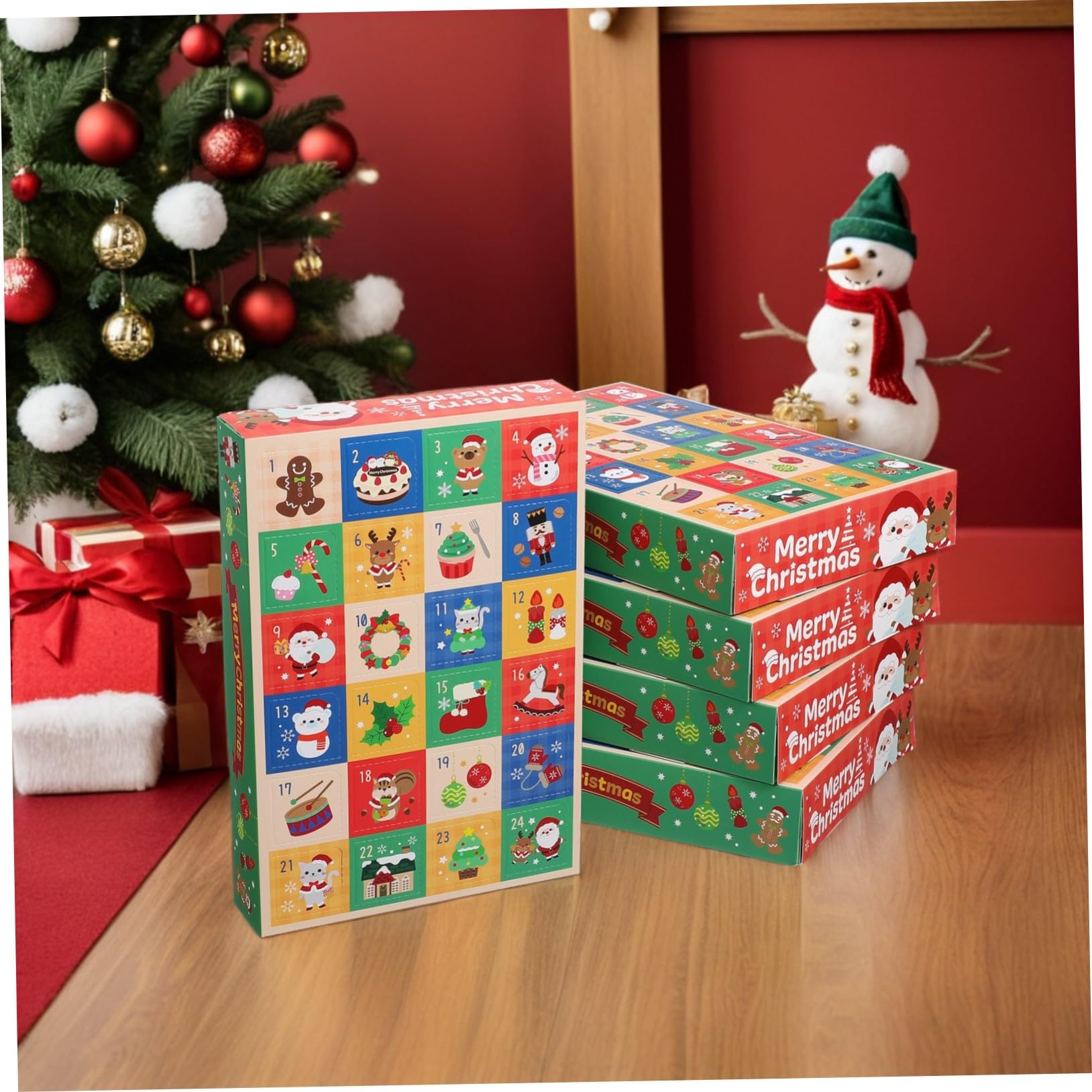 Generico 15 Pezzi Calendario Avvento Natale Scatole Vuote 24 Giorni per Dolciumi e Decorazioni Fai da Te Divertimento Famiglia Festa