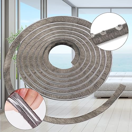 Miniatura 19 de 16 Ft (5m) 196 Inch Sliding sash Windows Doors Tape Pile Draught excluder Brush Seal Strip weatherstrip 5mm x 8mm (3/16 5/16 Inch, Gray)
