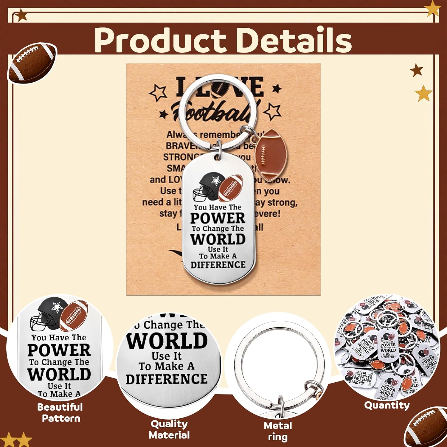 Tondiamo 24 Set Sport Keychain Gifts with Positive Card, Sport Stuff Accessories for Team Girl Boy Player Coach