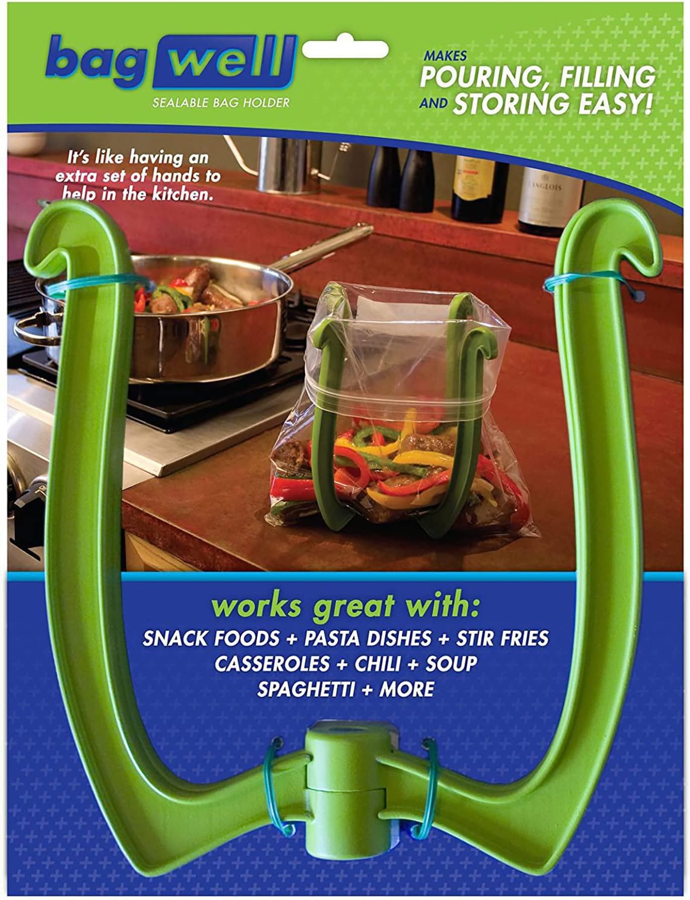 Bag Well Sealable Bag Holder for 1 Gallon Size Food Storage Bags