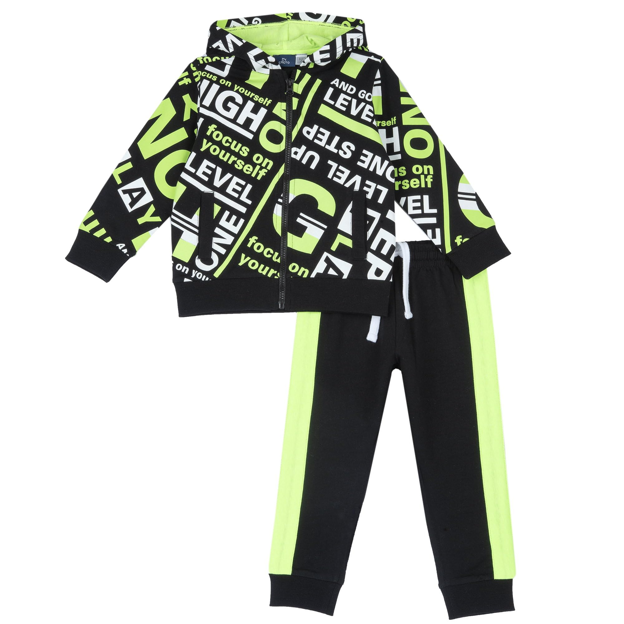 Chicco Conjunto Niño/Niña, Completo con Pantalones Largos y Sudadera, con Cómodo Cierre de Cremallera y Cordón, en Algodón, Lavable en Lavadora, Ropa Niño y Chico/ Niña y Chica, Diseñado en Italia