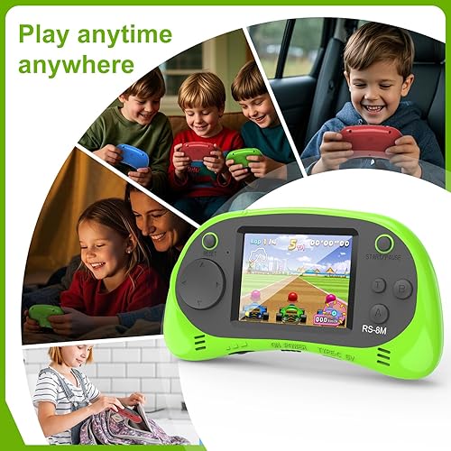 Miniatura 6 de Juegos de mano para niños, videojuego retro de 16 bits con 220 juegos electrónicos HD, LCD de 2.5 pulgadas, juegos de viaje portátiles, regalos para