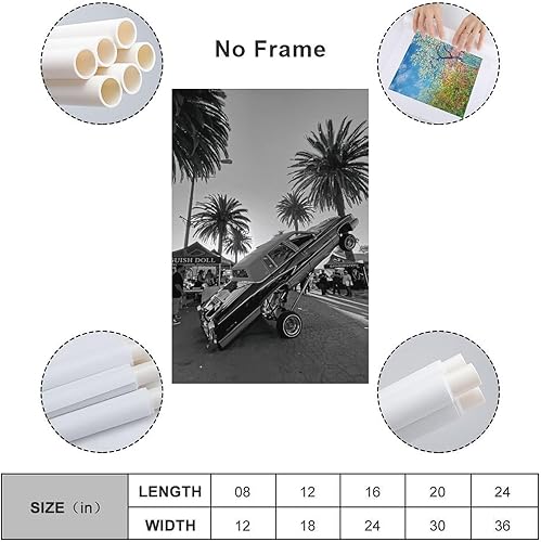 Miniatura 2 de Póster de Lowriders en blanco y negro para hombre, retro, lienzo fresco, para pared, 3, utilizado para estética de habitación y decoración,