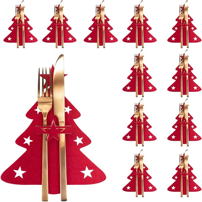 Porta Cubiertos Árbol de Navidad (12 uds)