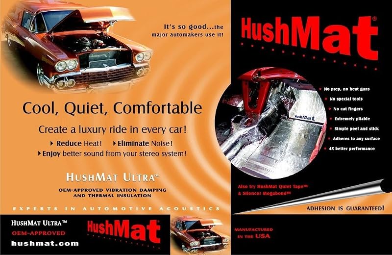 Kit de isolamento acústico para porta-malas HushMat 10300 Ultra Black – 10 folhas de 30,48 x 58,42 cm
