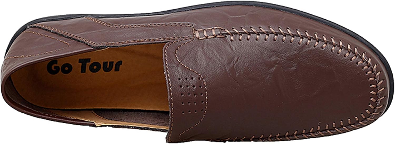 Go Tour Men's Premium Genuine Leather Casual Slip on Loafers Breathable Driving Shoes Fashion Slipper - Image 3