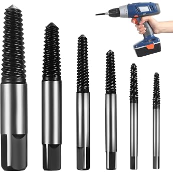 6 St ck Schraubenausdreher Set Profi Linksausdreher Set Linksdreher Set Schraubenentferner Schrauben Ausdrehwerkzeug Spiral Screw Extractor Set zum Entfernen Besch digter Schrauben Rohre