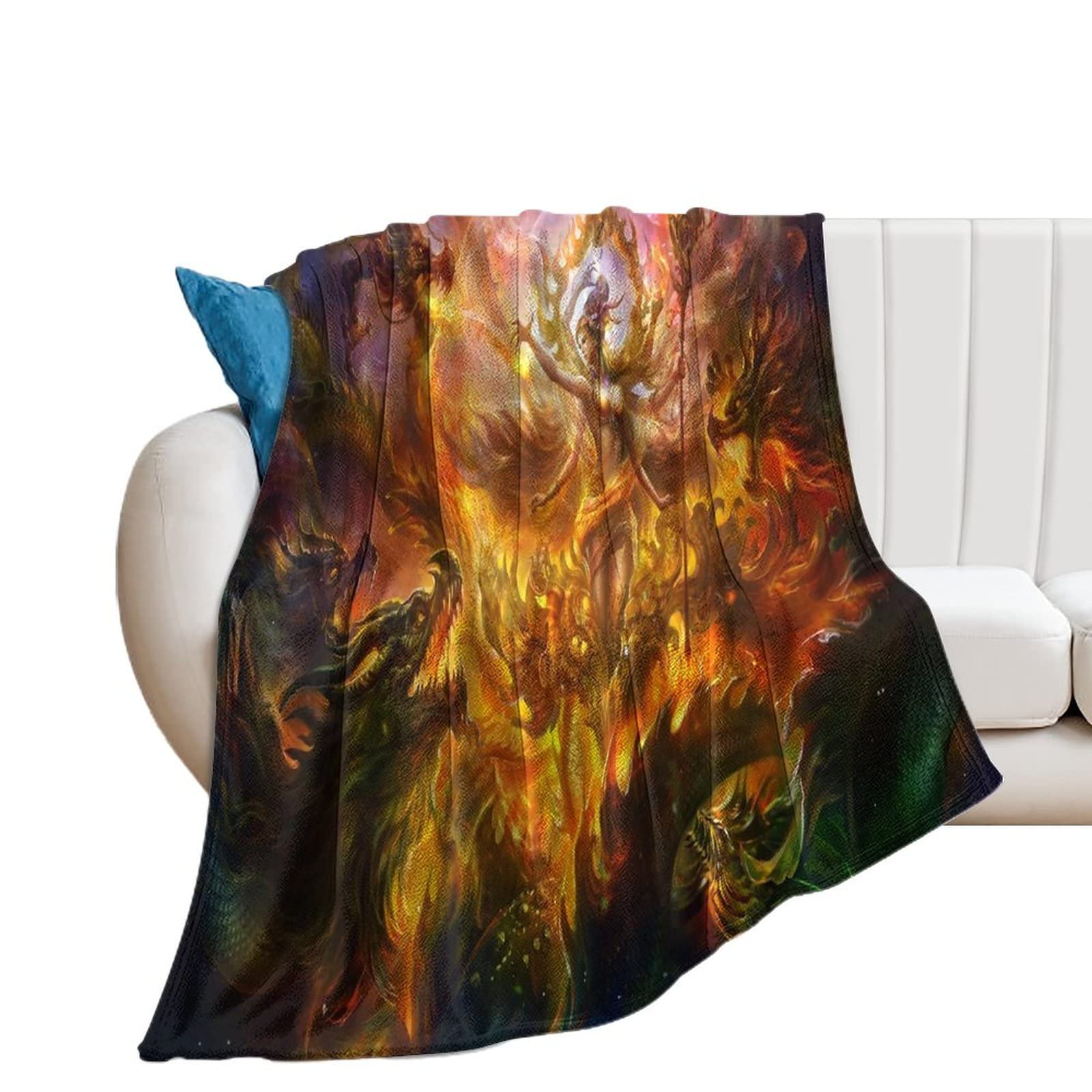 Couverture de canapé dragon mythique jet de lit polaire 150x200