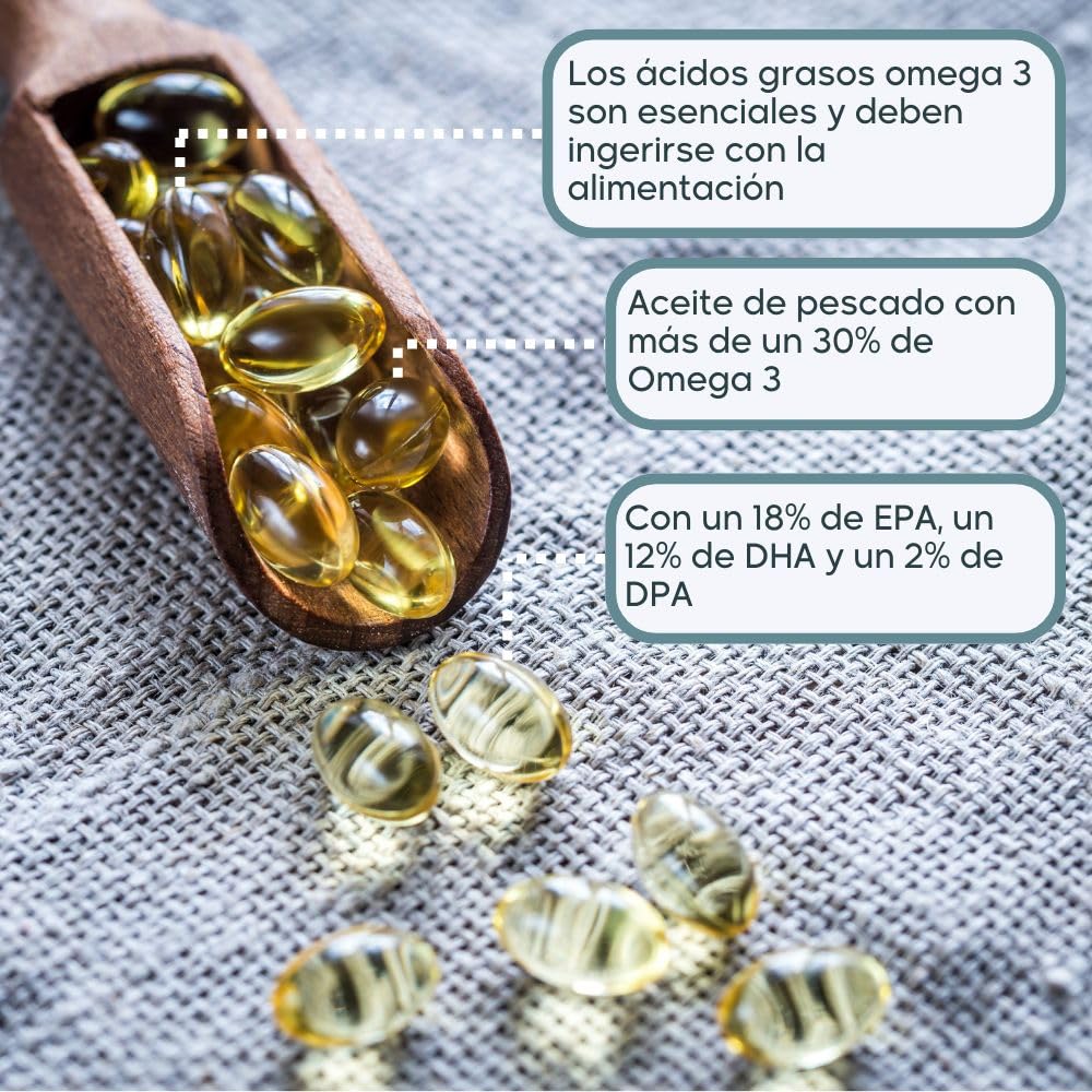 Omega-3 500mg 3x 400 Cápsulas - Aceite de Pescado natural, con Ácidos Grasos Poliinsaturados EPA, DHA y Vitamina E para reducir niveles de colesterol, Sanct Bernhard - Cebanatural