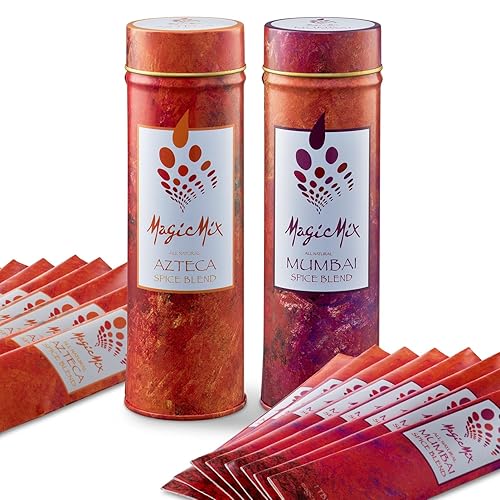 MagicMix Azteca - Paquete de mezcla de especias y Mumbai  Condimentos y especias naturales de primera calidad para cocinar  Mezcla versátil