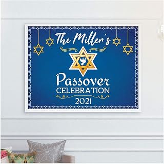 Happy Passover Party Banner Size 24x18, 36x24, 48x24 and 48x36, Personalized Pesach Jewish Holiday Party Backdrop, Poster, Passover Sign, Handmade Party Supply Poster, Passover Seder, Judaism