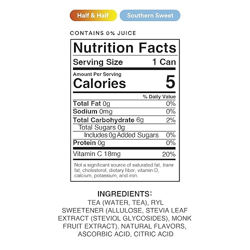 Miniatura 2 de Ryl - Paquete de té helado frontal, té dulce y media mitad, supermezcla antioxidante, sin ingredientes artificiales, cero azúcar, cinco calorías,