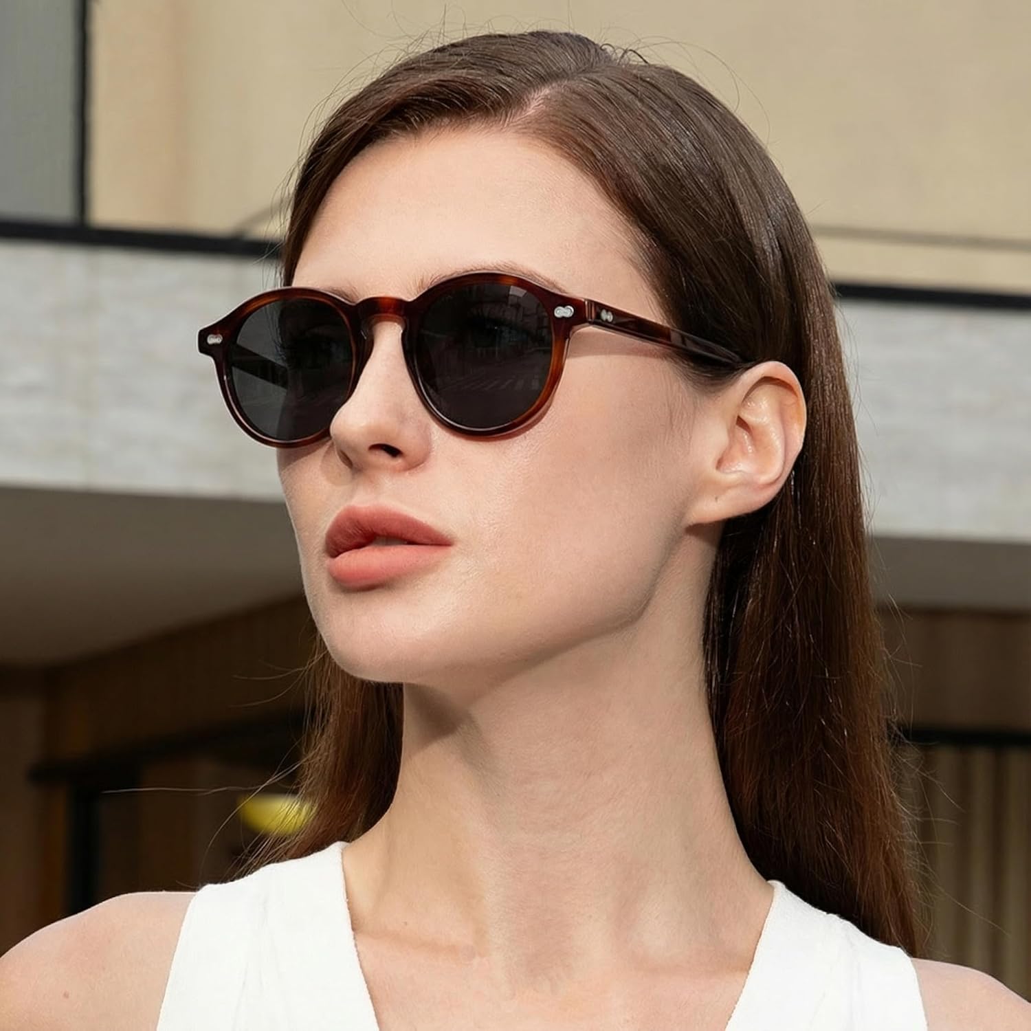 CARFIA Round Acetate Polarized Sunglasses for Women Fashion Retro Sun Glasses CA5266 - Image 2