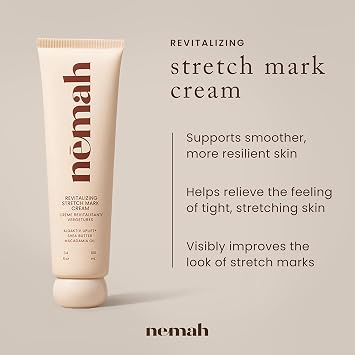 Nemah Stretch Mark Cream for Pregnancy, Moisturizing Belly Cream, 3.4 Oz