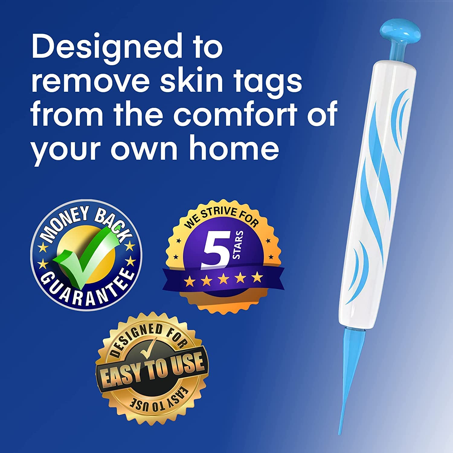 2 en 1 Skin Tag Remover – Auto Skin Tag Pen Remover con 40 bandas micro y normales para la piel, fácil de usar, seguro e indoloro elimina de pequeñas a grandes (2 mm-8 mm)
