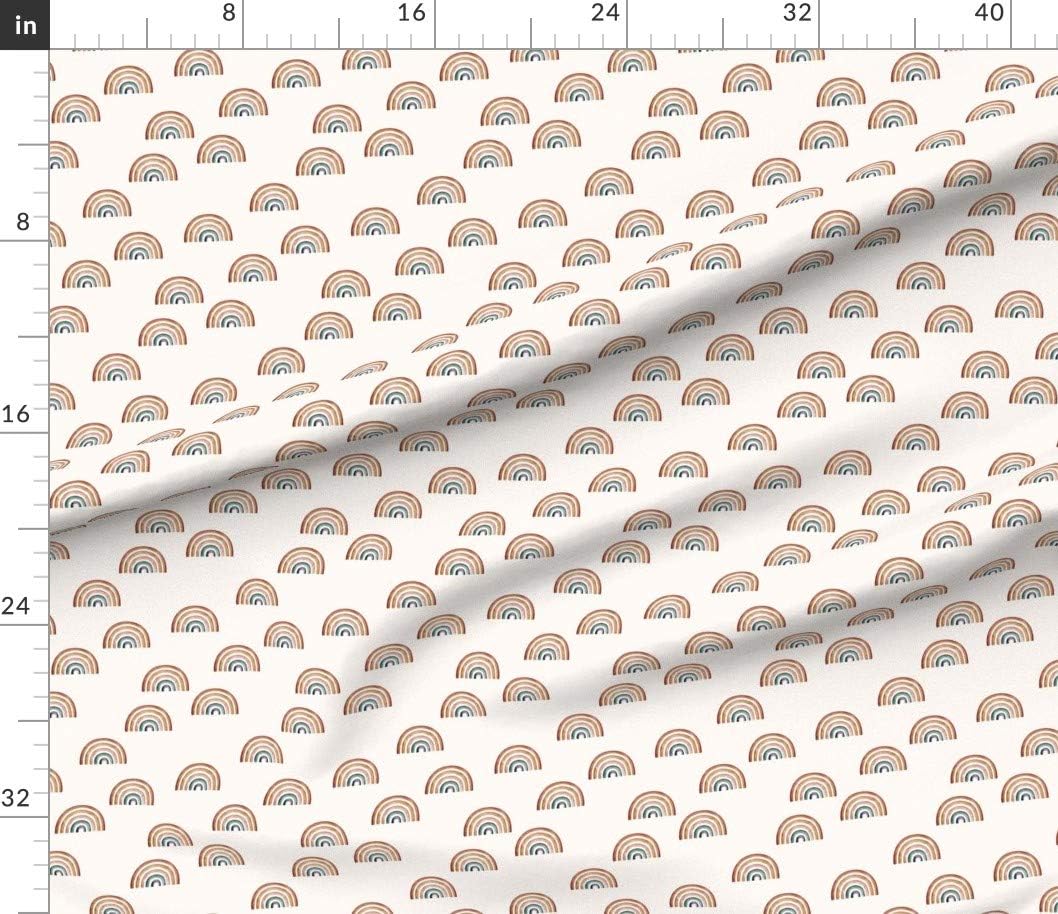 Spoonflower Fabric - Earth Tones Rainbows Watercolor Rainbow Kids Nursery Gender Neutral Printed on Petal Signature Cotton Fabric by The Yard - Sewing Quilting Apparel Crafts Decor
