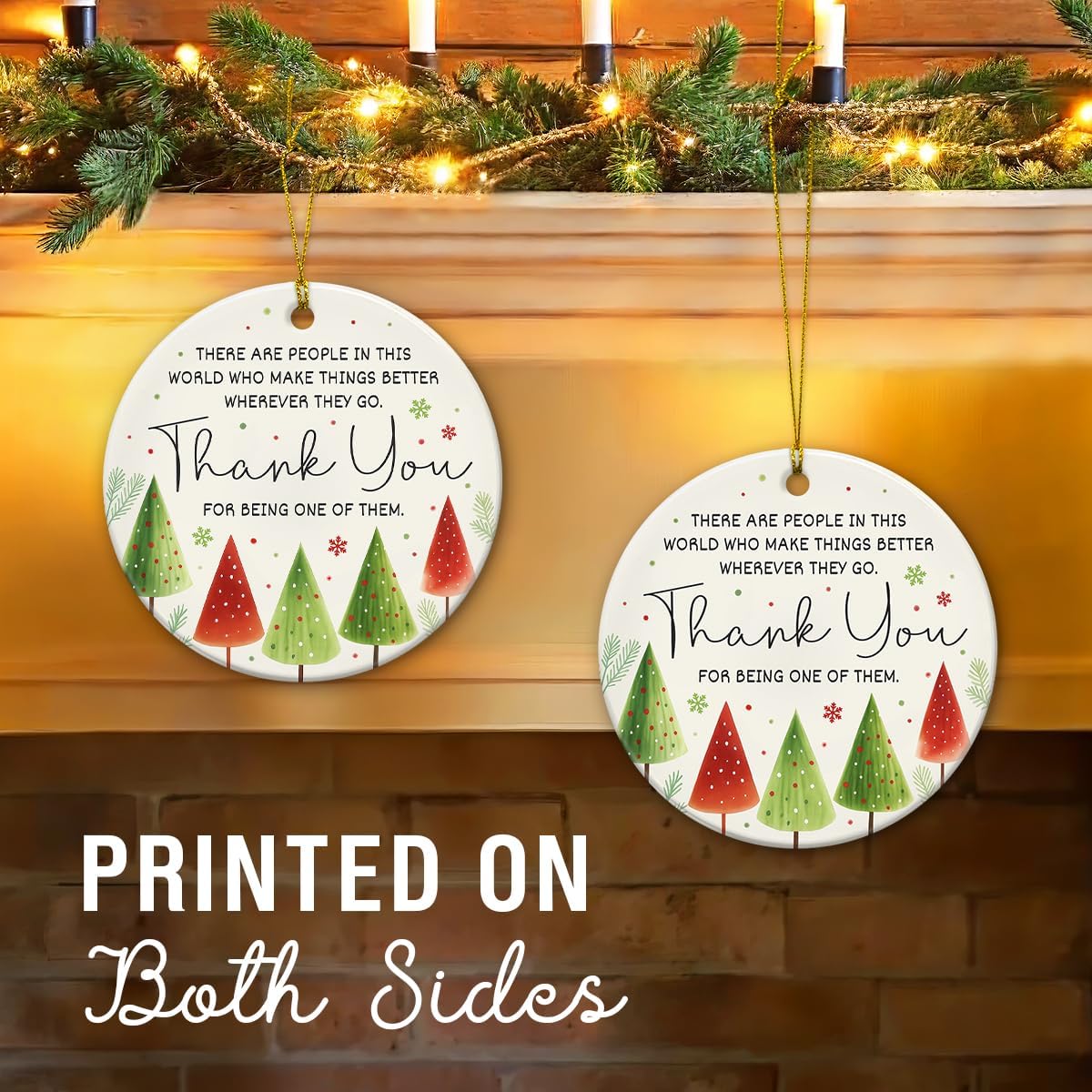 Thank You Christmas Ornament 2025 - Thank You Gifts for Women, Men - Retirement, Farewell, Appreciation Gifts for Coworkers, Teachers, Friends, Boss, Employees, Nurses Ceramic Ornaments - Image 5