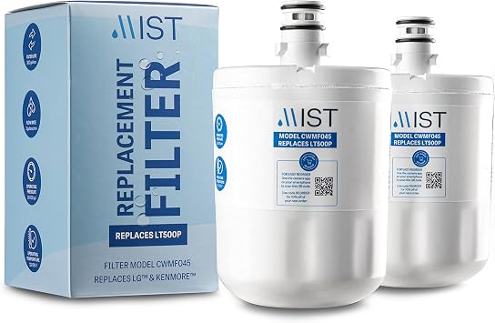 Mist 5231JA2002A Refrigerator Water Filter Replacement for LG LT500P, ADQ72910911, Kenmore 9890, Fridge LFX25974ST NSF 42 Certified 2 Pack