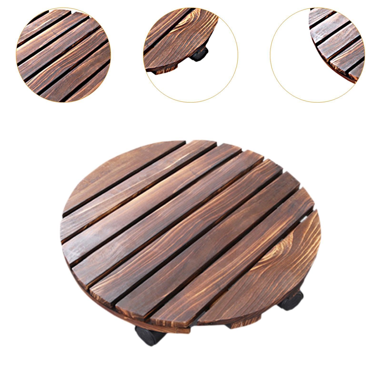 Baoblaze Support à roulettes en Bois pour Pot de Fleurs avec roulettes pivotantes pour Jardin intérieur et extérieur, 40 Cm