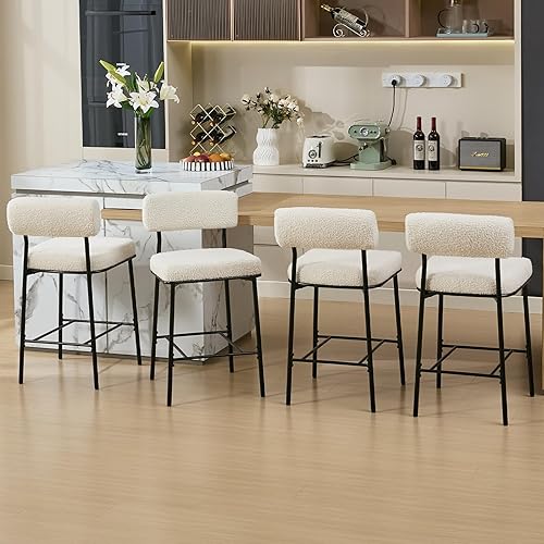 Vista 18 de Juego de 3 taburetes de bar de altura de mostrador de 26 pulgadas, taburetes de bar tapizados con respaldo, cuero sintético negro, sillas de altura