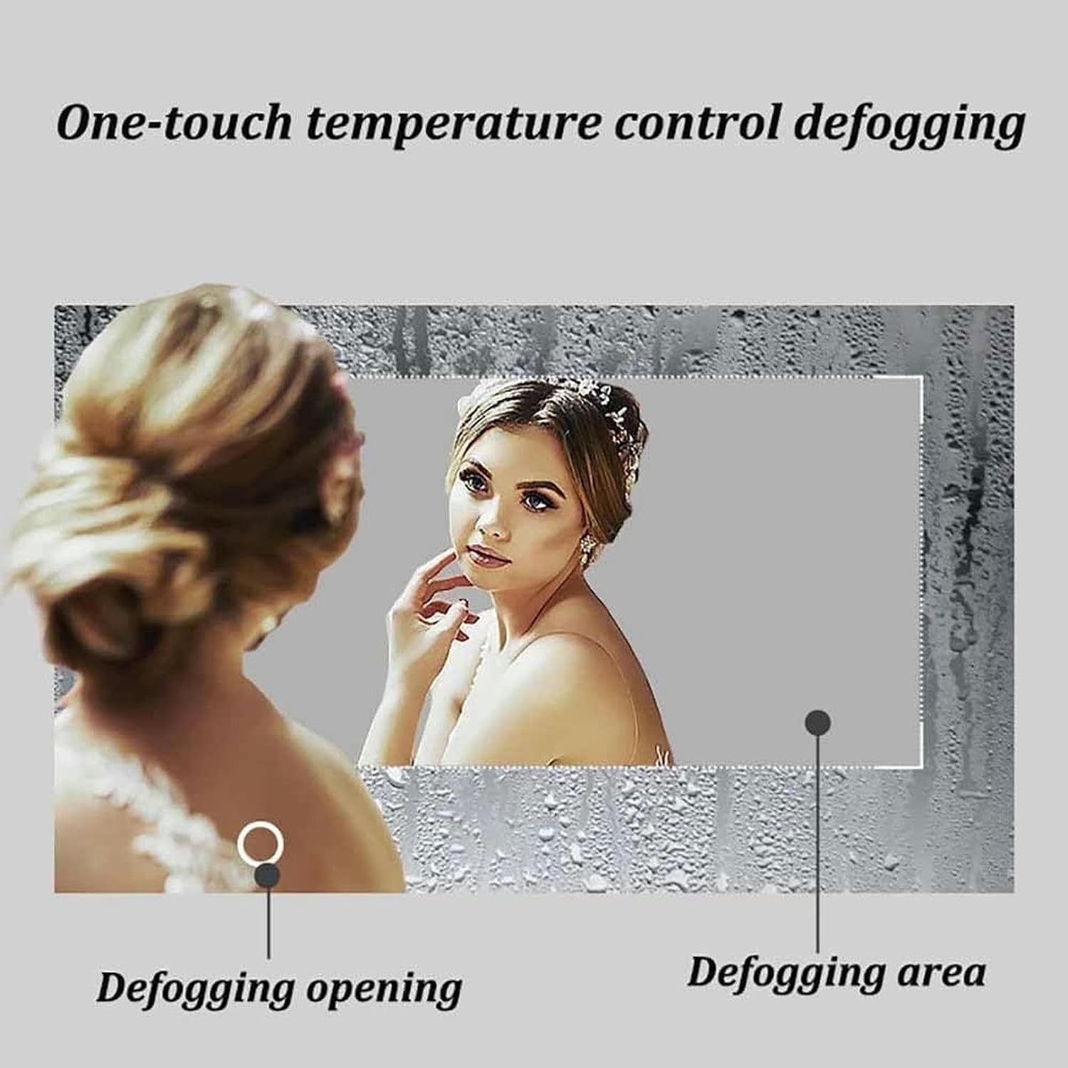Crescent LED Changer Mirror of 3 Adjustable, Large, Antivaho, Backlit Mirror, Smart Touch Switch ~/