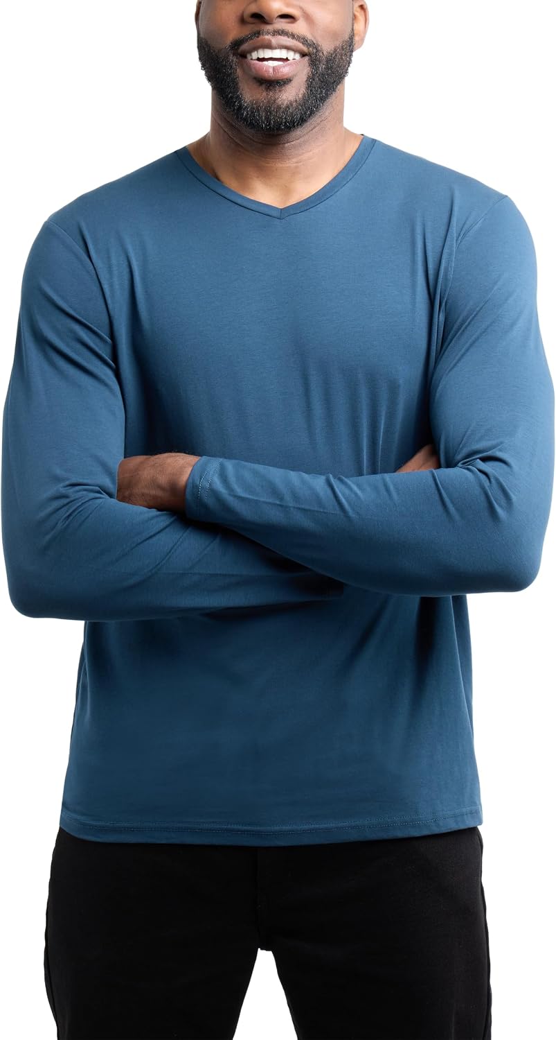 X RAY Men's Men's Henley Shirts Long Sleeve, 95% Cotton Stretch Basic Slim Fit Henley Shirts for Men
