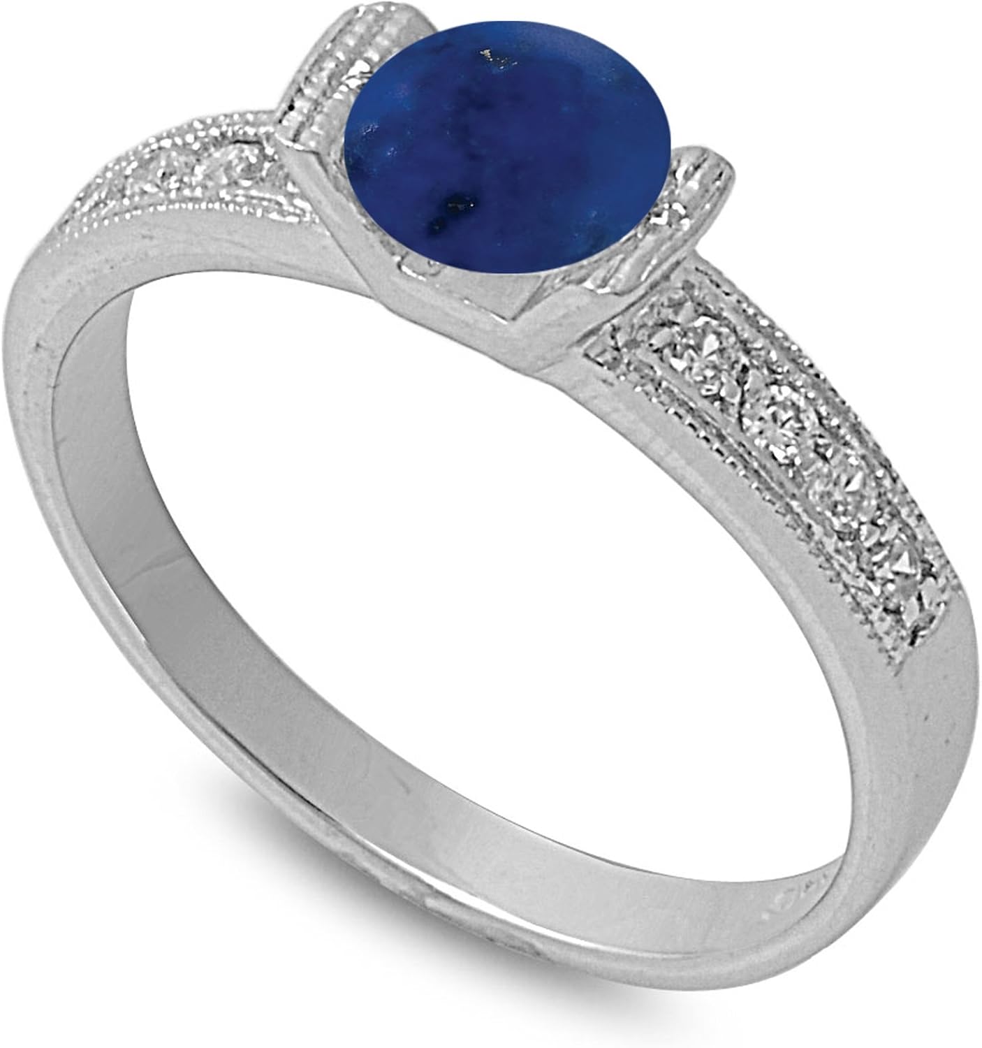 CHOOSE YOUR COLOR Sterling Silver Round Ring