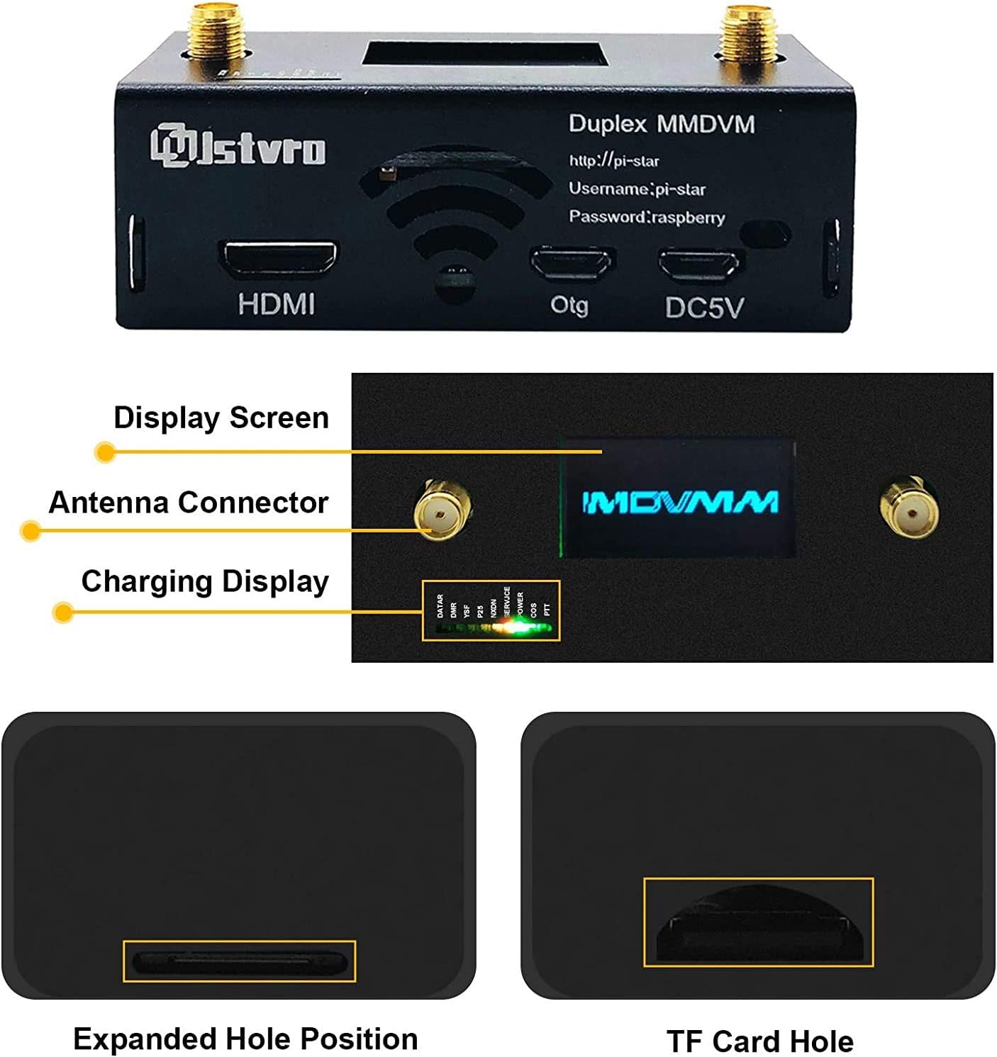 Review Discount MMDVM Duplex Hotspot Radio Station WiFi Digital Voice Modem Support P25 DMR YSF NXDN Slot 1 + Slot 2 for Raspberry Pi Zero,with 4 Antenna,8G TF Card,0.96 OLED and Metal Housing Mounted Best Deal Product MMDVM Duplex Hotspot Radio Station WiFi Digital Voice Modem Support P25 DMR YSF NXDN Slot 1 + Slot 2 for Raspberry Pi Zero,with 4 Antenna,8G TF Card,0.96 OLED and Metal Housing Mounted