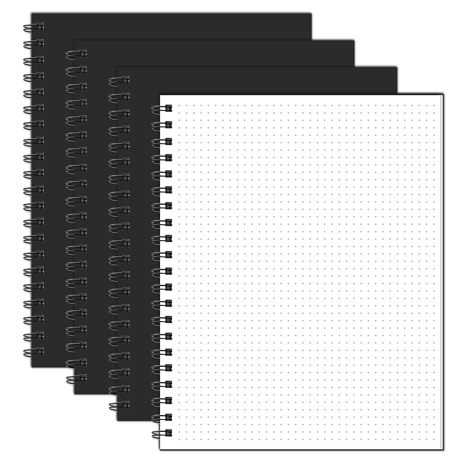 Ouzoustate Cuaderno de espiral con puntos de bala de 8.5 x 11 pulgadas, tamaño A4, cuadrícula de puntos grandes, papel grueso de 100 g/m², 160 páginas para escribir, dibujar, mujeres, hombres,