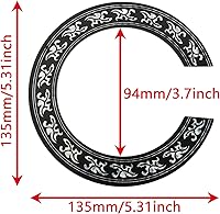 Vista 2 de E-outstanding 2 calcomanías autoadhesivas para guitarra con incrustaciones de roseta, para repuesto de piezas de guitarra clásica, 39 pulgadas