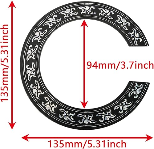 Miniatura 2 de E-outstanding 2 calcomanías autoadhesivas para guitarra con incrustaciones de roseta, para repuesto de piezas de guitarra clásica, 39 pulgadas