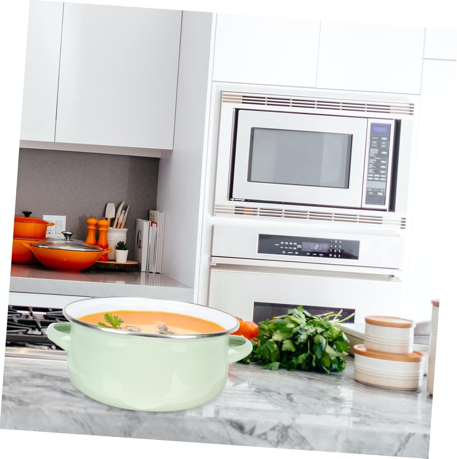 Enamel Pot Braising Pan with Lid Ceramic Skillet with Lid Hot Pot Japanese Enamel Stockpot Stew Pots with Lids Enamel Pots Stew Pots Kitchen Supplies Steam Pot Enamel Bibimbap, Green