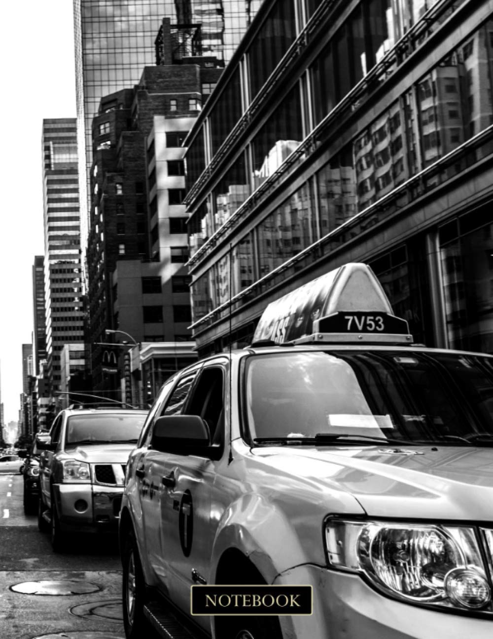 Notebook: Black and white New York - Journal, Notebook, Diary, Composition Book - 100 Pages - Large 8.5 x 11 inches (21,59 x 27,94 сm) A4 Size