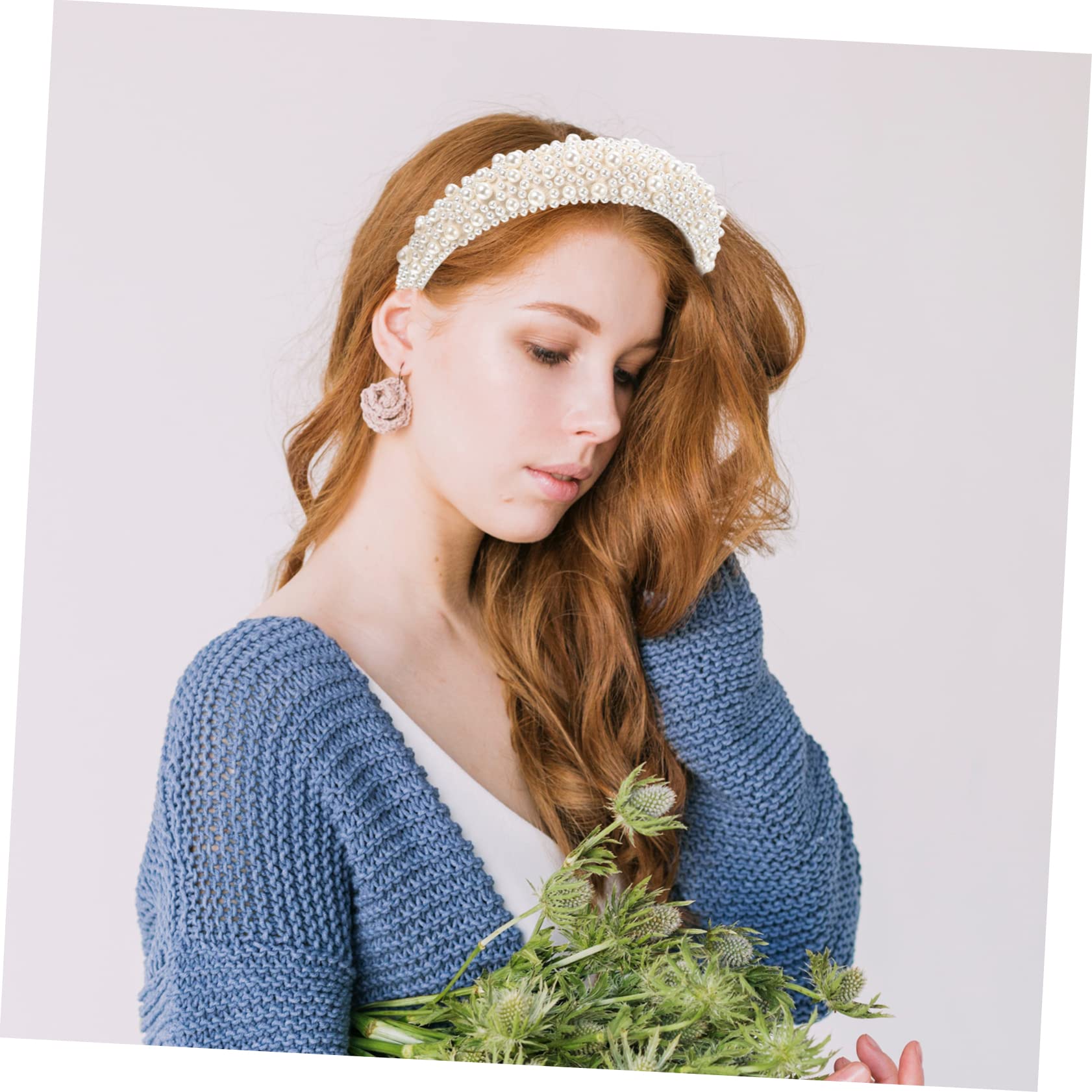 FOMIYES 2pezzi Fascetta Per Capelli Donna Motivi Di Perle Cerchietto Da Festa Decorazioni Di Perle Accessorio Per Copricapo Chic