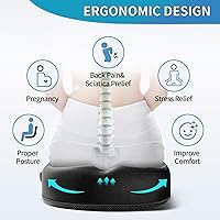 Vista 5 de Cojín de asiento para silla de ruedas, espuma viscoelástica de alta densidad y resortes internos, soporte cómodo sin aplanar, accesorios de scooter