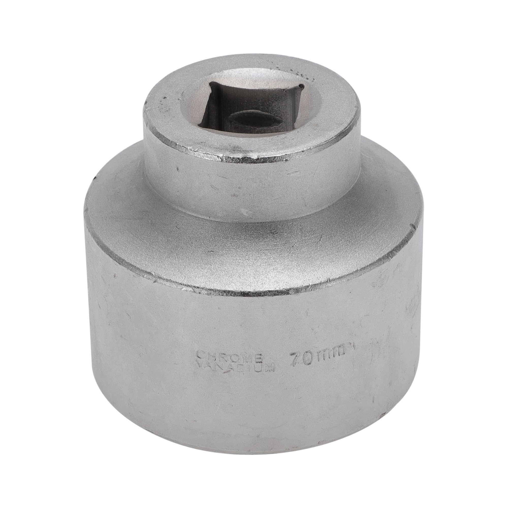 Hihaha Heavy Duty Impact Socket Hardware Tool for Car Motorcycle Dirtbike Durable High Carbon Steel 86mm Length 1 Pcs Silver Tone 6 Point 70mm 25mm Drive