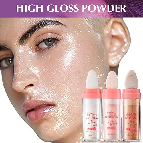 Miniatura 3 de Ofanyia Polvo de resaltador polvo de Hadas Highlight Patting Powder brillo corporal brillante brillo tridimensional Sparkle Patting Powder para cara