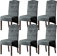 Vista 27 de Fundas de terciopelo para sillas de comedor XL de felpa, fundas elásticas para sillas altas, fundas protectoras de elastano con banda elástica